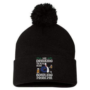 My Team Has Bowling Problem Pom Pom 12in Knit Beanie