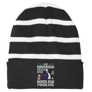 My Team Has Bowling Problem Striped Beanie with Solid Band