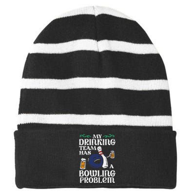 My Team Has Bowling Problem Striped Beanie with Solid Band