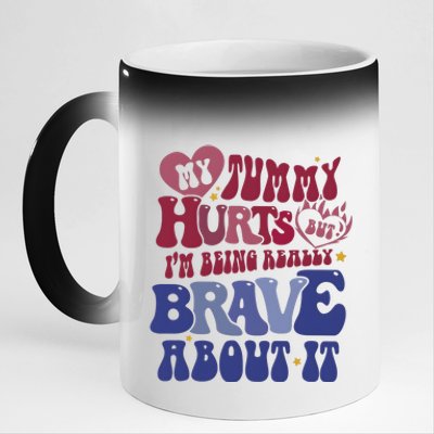 My Tummy Hurts Tummy Ache Survivor 11oz Black Color Changing Mug