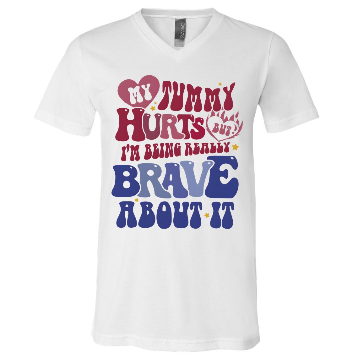 My Tummy Hurts Tummy Ache Survivor V-Neck T-Shirt