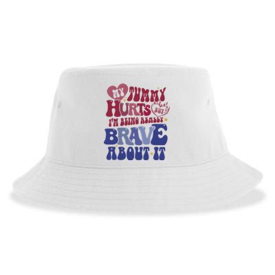 My Tummy Hurts Tummy Ache Survivor Sustainable Bucket Hat