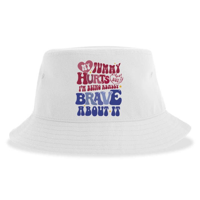 My Tummy Hurts Tummy Ache Survivor Sustainable Bucket Hat