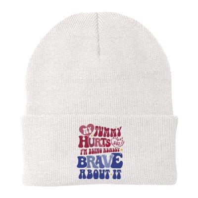 My Tummy Hurts Tummy Ache Survivor Knit Cap Winter Beanie