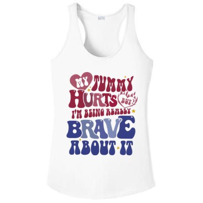 My Tummy Hurts Tummy Ache Survivor Ladies PosiCharge Competitor Racerback Tank