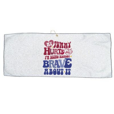 My Tummy Hurts Tummy Ache Survivor Large Microfiber Waffle Golf Towel