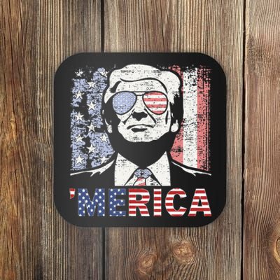 Merica Trump Happy Trump American Flag Coaster