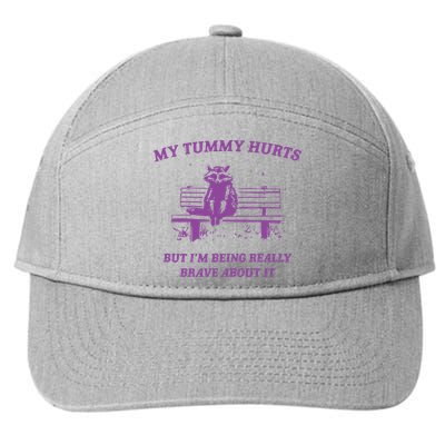 My Tummy Hurts Raccoon 7-Panel Snapback Hat