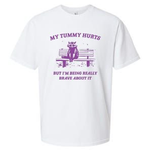 My Tummy Hurts Raccoon Sueded Cloud Jersey T-Shirt