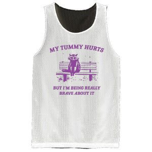 My Tummy Hurts Raccoon Mesh Reversible Basketball Jersey Tank