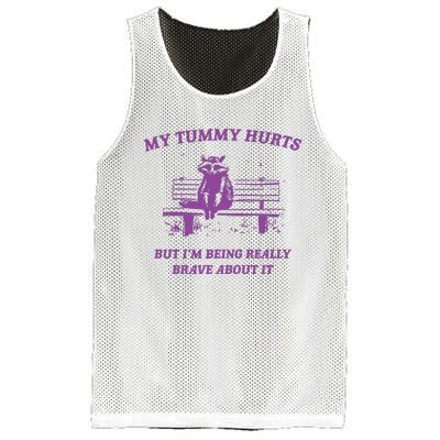 My Tummy Hurts Raccoon Mesh Reversible Basketball Jersey Tank