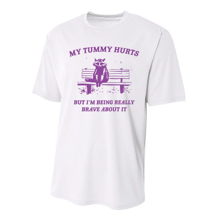 My Tummy Hurts Raccoon Performance Sprint T-Shirt