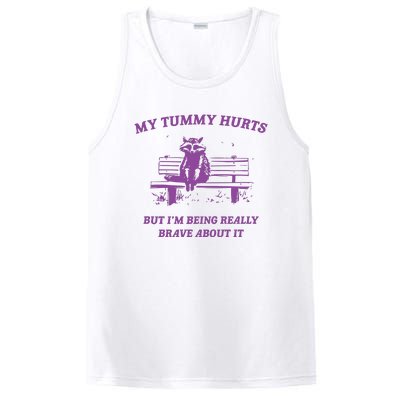 My Tummy Hurts Raccoon PosiCharge Competitor Tank