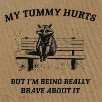 My Tummy Hurts But IM Being Brave About It Cotton Canvas Backpack