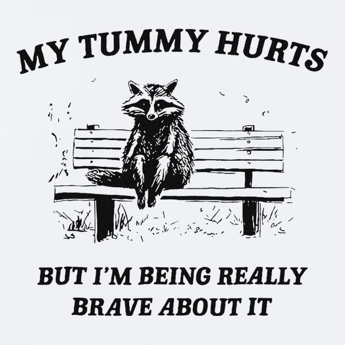 My Tummy Hurts But IM Being Brave About It Sueded Cloud Jersey T-Shirt