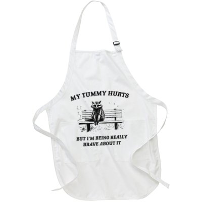 My Tummy Hurts But IM Being Brave About It Full-Length Apron With Pockets