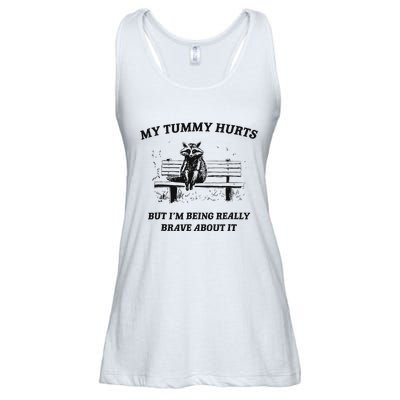 My Tummy Hurts But IM Being Brave About It Ladies Essential Flowy Tank