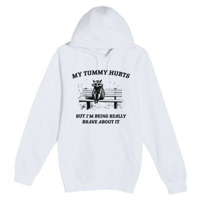 My Tummy Hurts But IM Being Brave About It Premium Pullover Hoodie