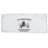 My Tummy Hurts But IM Being Brave About It Large Microfiber Waffle Golf Towel
