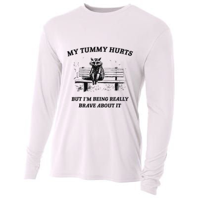 My Tummy Hurts But IM Being Brave About It Cooling Performance Long Sleeve Crew
