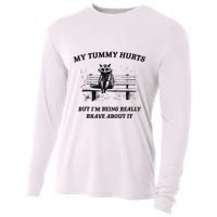 My Tummy Hurts But IM Being Brave About It Cooling Performance Long Sleeve Crew