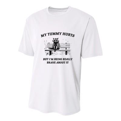 My Tummy Hurts But IM Being Brave About It Youth Performance Sprint T-Shirt