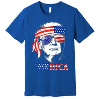 Merica Trump Happy 4th Of July Trump American Flag Gift Premium T-Shirt