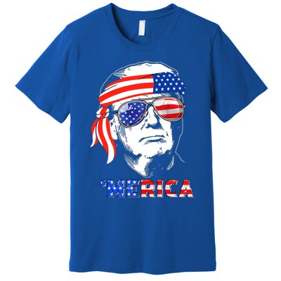 Merica Trump Happy 4th Of July Trump American Flag Gift Premium T-Shirt