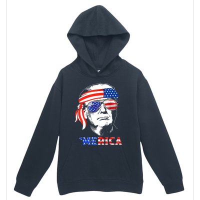 Merica Trump Happy 4th Of July Trump American Flag Gift Urban Pullover Hoodie