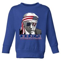 Merica Trump Happy 4th Of July Trump American Flag Gift Toddler Sweatshirt