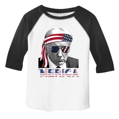 Merica Trump Happy 4th Of July Trump American Flag Gift Toddler Fine Jersey T-Shirt