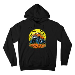 Monster Truck Halloween Jack O Lantern Moon Pumpkin Hoodie