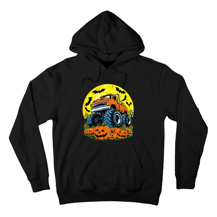 Monster Truck Halloween Jack O Lantern Moon Pumpkin Hoodie