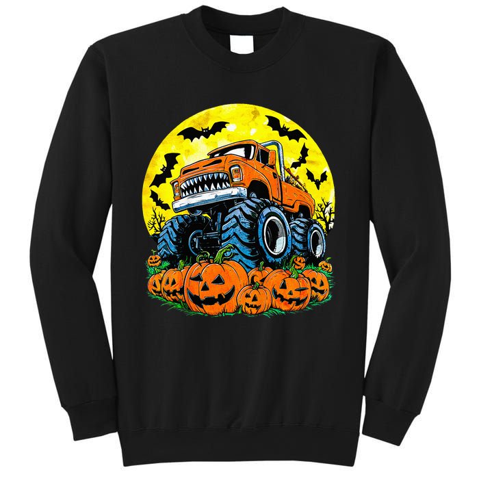 Monster Truck Halloween Jack O Lantern Moon Pumpkin Sweatshirt