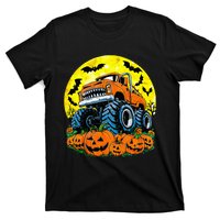 Monster Truck Halloween Jack O Lantern Moon Pumpkin T-Shirt