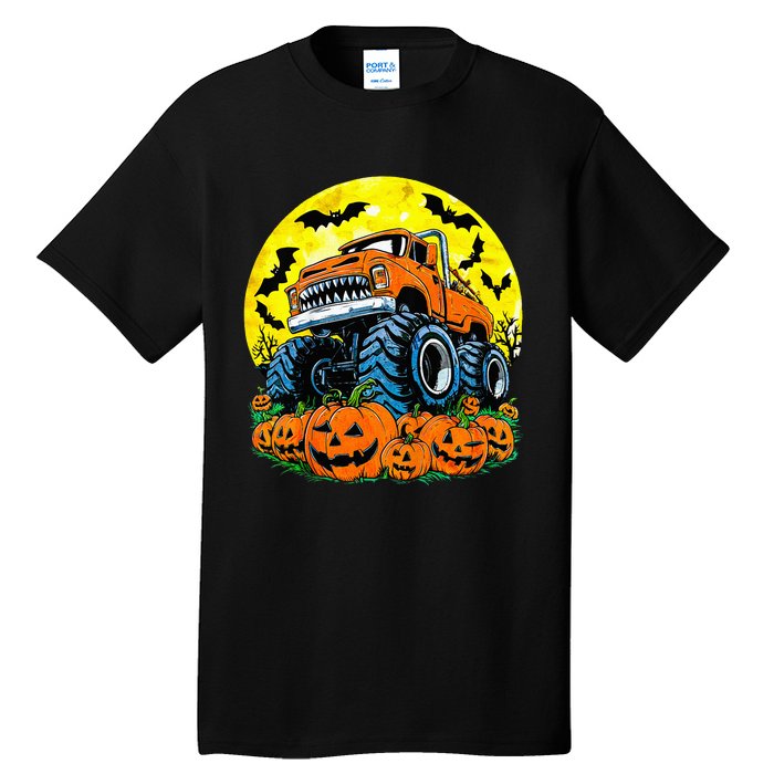 Monster Truck Halloween Jack O Lantern Moon Pumpkin Tall T-Shirt