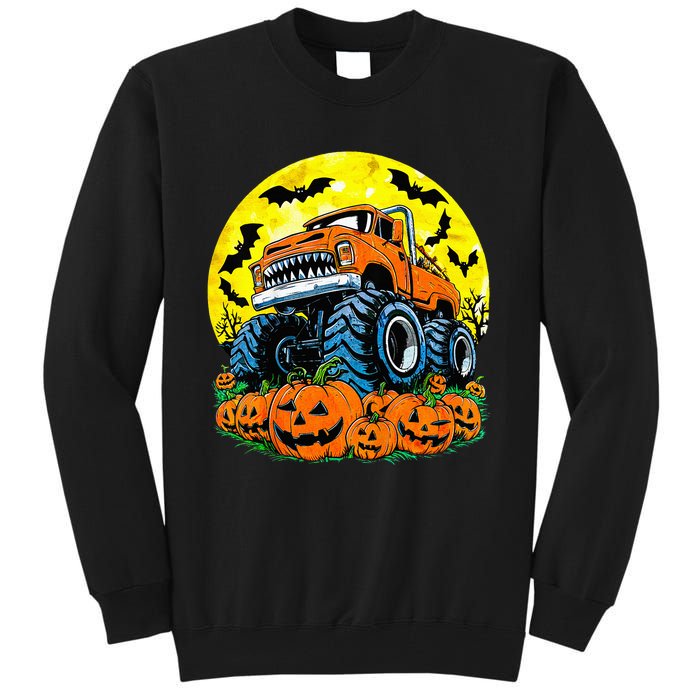 Monster Truck Halloween Jack O Lantern Moon Pumpkin Tall Sweatshirt