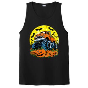 Monster Truck Halloween Jack O Lantern Moon Pumpkin PosiCharge Competitor Tank