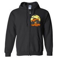 Monster Truck Halloween Moon Jack O Lantern Pumpkin Full Zip Hoodie