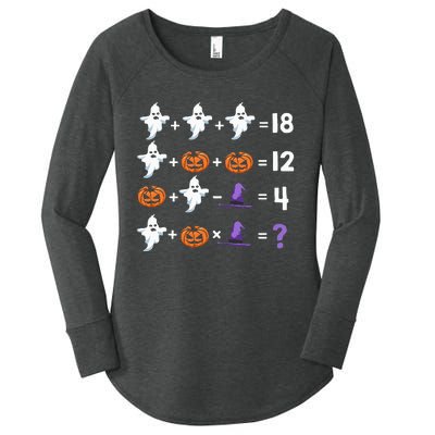 Math Teacher Humor Halloween Quiz Order Of Operations Women's Perfect Tri Tunic Long Sleeve Shirt