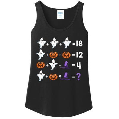 Math Teacher Humor Halloween Quiz Order Of Operations Ladies Essential Tank