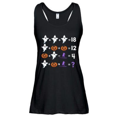 Math Teacher Humor Halloween Quiz Order Of Operations Ladies Essential Flowy Tank