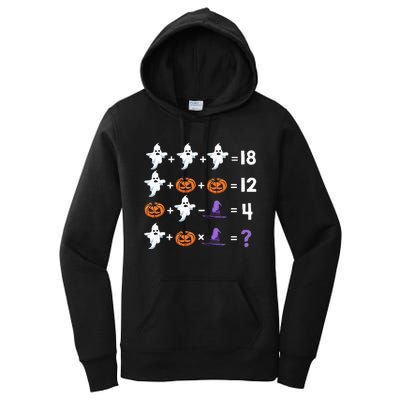 Math Teacher Humor Halloween Quiz Order Of Operations Women's Pullover Hoodie