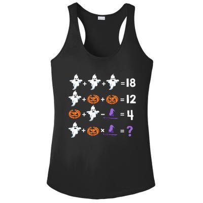 Math Teacher Humor Halloween Quiz Order Of Operations Ladies PosiCharge Competitor Racerback Tank