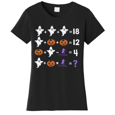 Math Teacher Humor Halloween Quiz Order Of Operations Women's T-Shirt