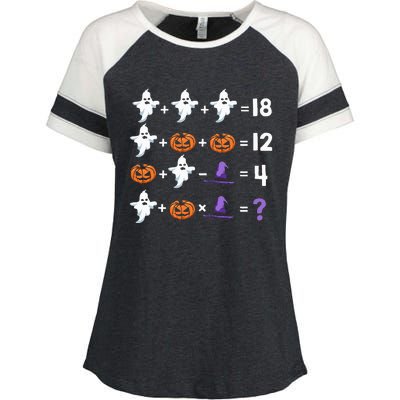 Math Teacher Humor Halloween Quiz Order Of Operations Enza Ladies Jersey Colorblock Tee