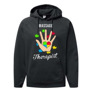 Massage Therapist Handprint Performance Fleece Hoodie