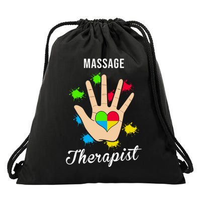 Massage Therapist Handprint Drawstring Bag
