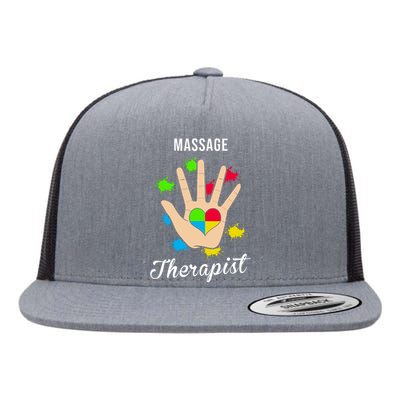 Massage Therapist Handprint Flat Bill Trucker Hat