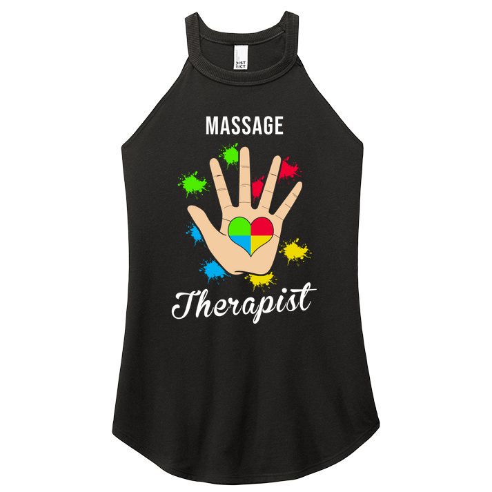 Massage Therapist Handprint Women's Perfect Tri Rocker Tank